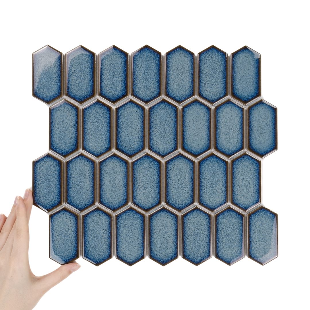 Fliese Hexalong Adriatic Glänzend