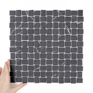 Glasmosaik Cube Marble Nero Matt