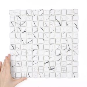 Glasmosaik Cube Marble Carrara Matt