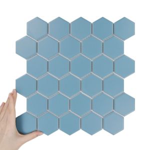Fliese Hexagon Groß Peacock Matt