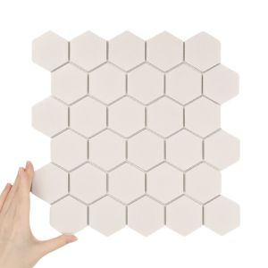 Fliese Hexagon Groß Creme Antirutsch