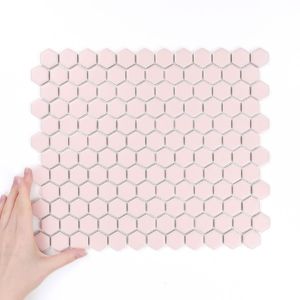 Fliese Hexagon Klein Pink Matt