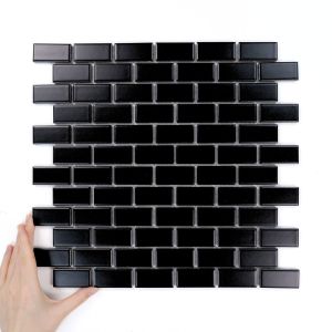Fliese Mini Ziegel Schwarz Matt