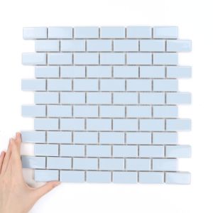 Fliese Mini Ziegel Blau Glänzend