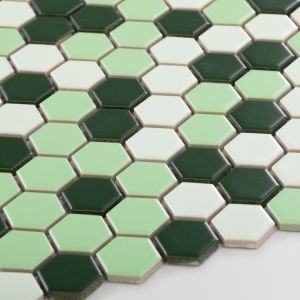 Fliese Hexagon Klein Green Mix Matt