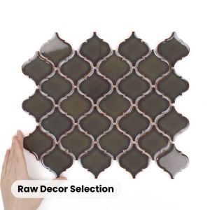 Fliese Arabesque Mittelgroß Smoke Grey Glänzend