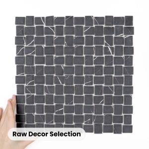 Glasmosaik Cube Marble Nero Matt
