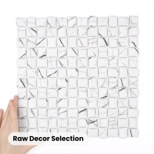 Glasmosaik Cube Marble Carrara Matt