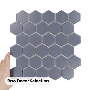 Fliese Hexagon Groß Dunkelgrau Matt