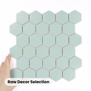 Fliese Hexagon Groß Mint Matt