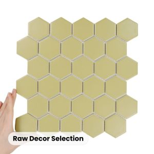 Fliese Hexagon Groß Golden Olive Matt