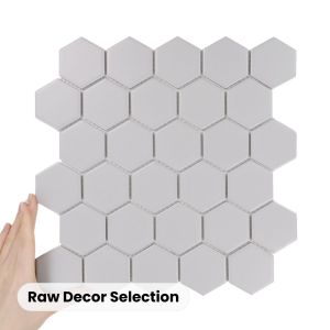 Fliese Hexagon Groß Hellgrau Matt