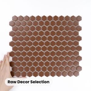 Fliese Hexagon Klein Braun Matt