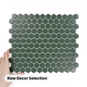 Fliese Hexagon Klein Dunkelgrün Matt