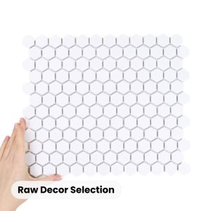 Fliese Hexagon Klein Weiß Glänzend