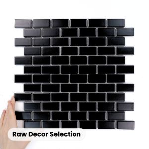 Fliese Mini Ziegel Schwarz Matt