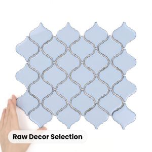 Fliese Arabesque Mittelgroß Baby Blue Glänzend