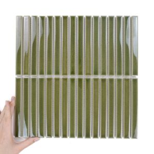 Fliese Stick Olive Glänzend