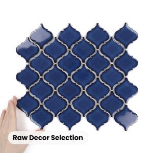 Fliese Arabesque Mittelgroß Deep Ocean Glänzend