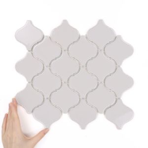 Fliese Arabesque Groß Hellgrau Glänzend