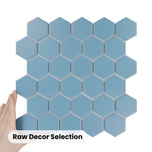 Fliese Hexagon Groß Peacock Matt