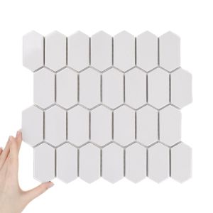 Fliese Hexalong Hellgrau Glänzend