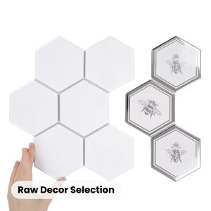 Fliese 1/3 Hexagon XL Silver Bee