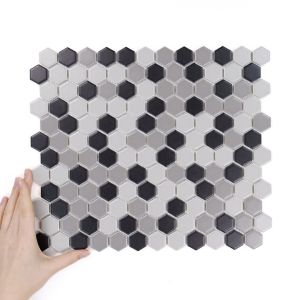 Fliese Hexagon Klein Grey Mix Matt