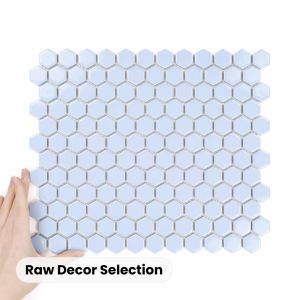 Fliese Hexagon Klein Sky Blue Glänzend