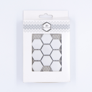 Musterfliese: Hexagon Klein Weiß Matt