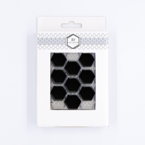 Musterfliese: Hexagon Klein Schwarz Glänzend