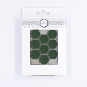 Musterfliese: Hexagon Klein Dunkelgrün Matt