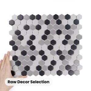 Fliese Hexagon Klein Grey Mix Matt