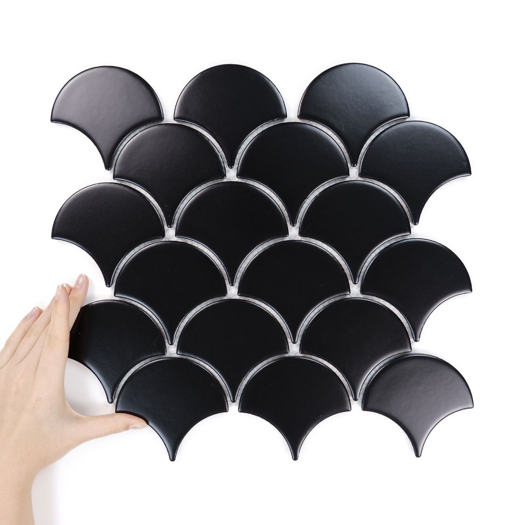 Fliese Flabellum Black Matt