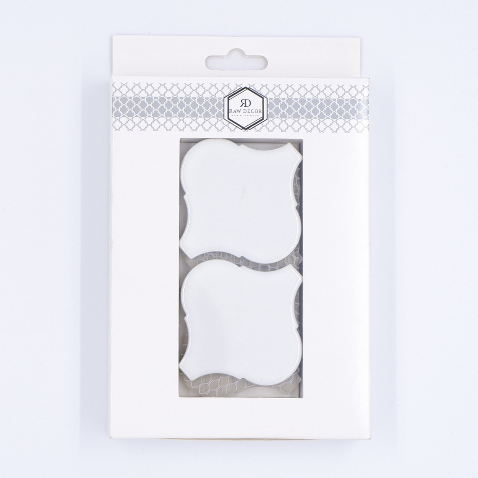 Musterfliese: Arabesque Groß Weiß Glänzend