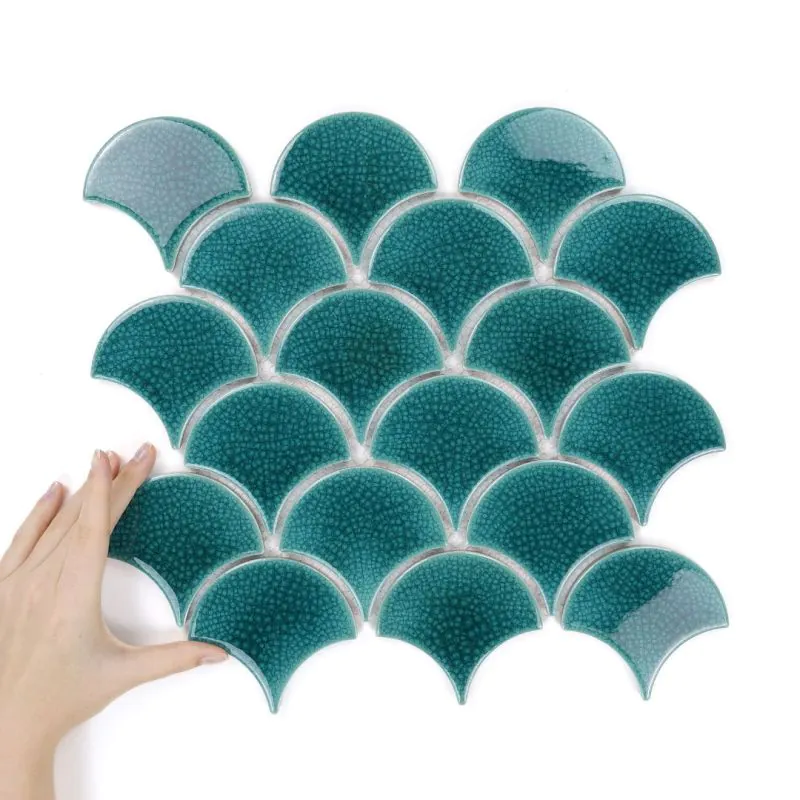 Fliese Flabellum Blue Lagoon Glänzend