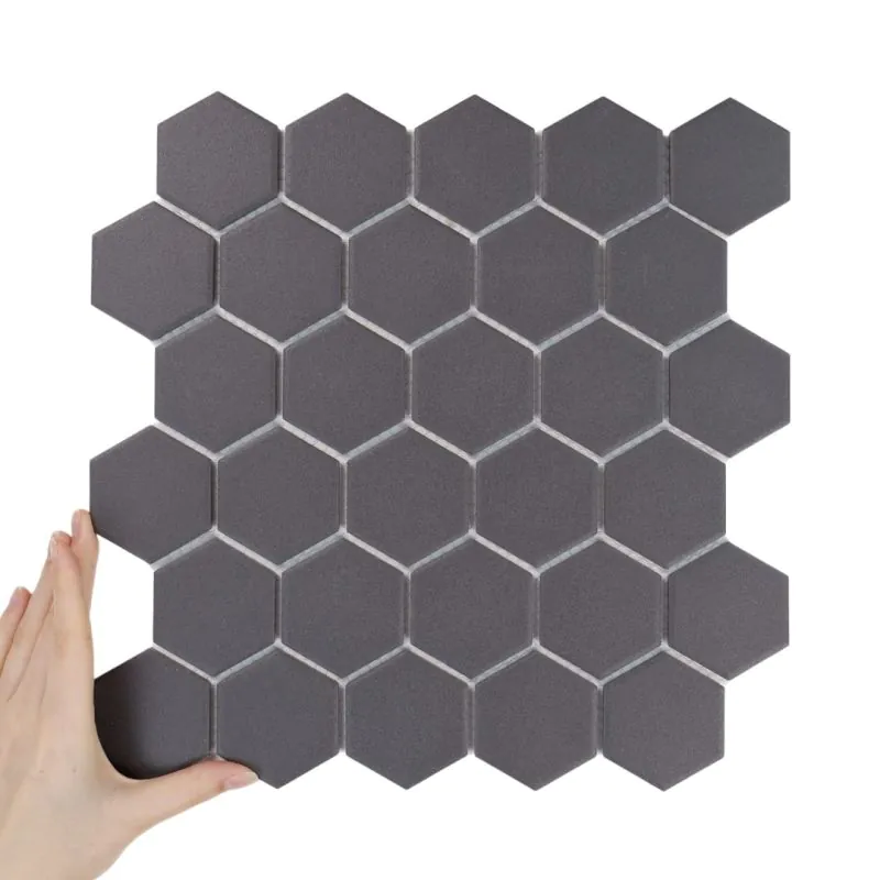 Fliese Hexagon Groß Anthrazit Antirutsch