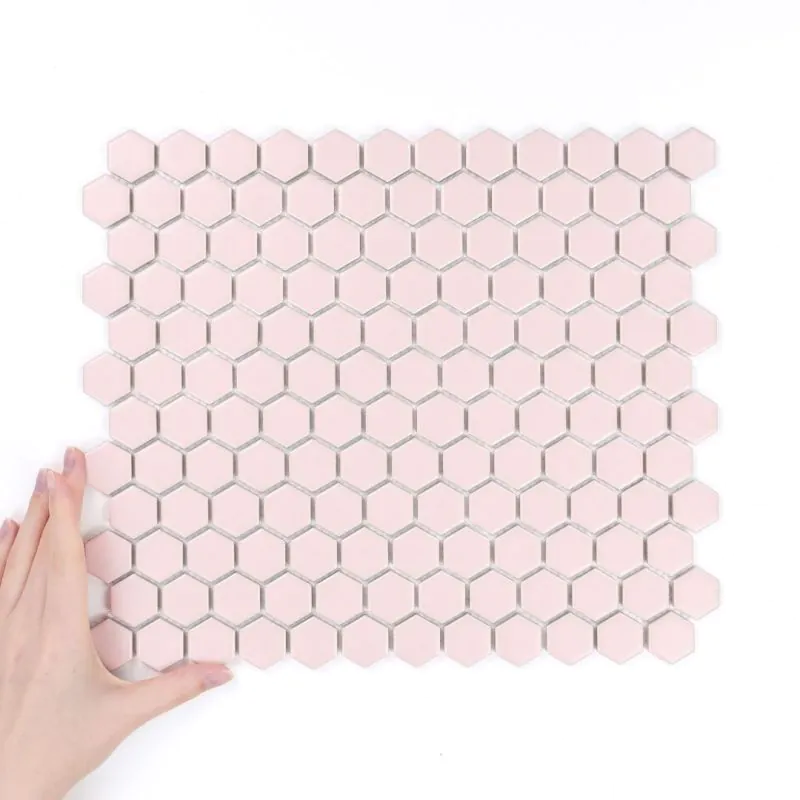 Fliese Hexagon Klein Pink Matt