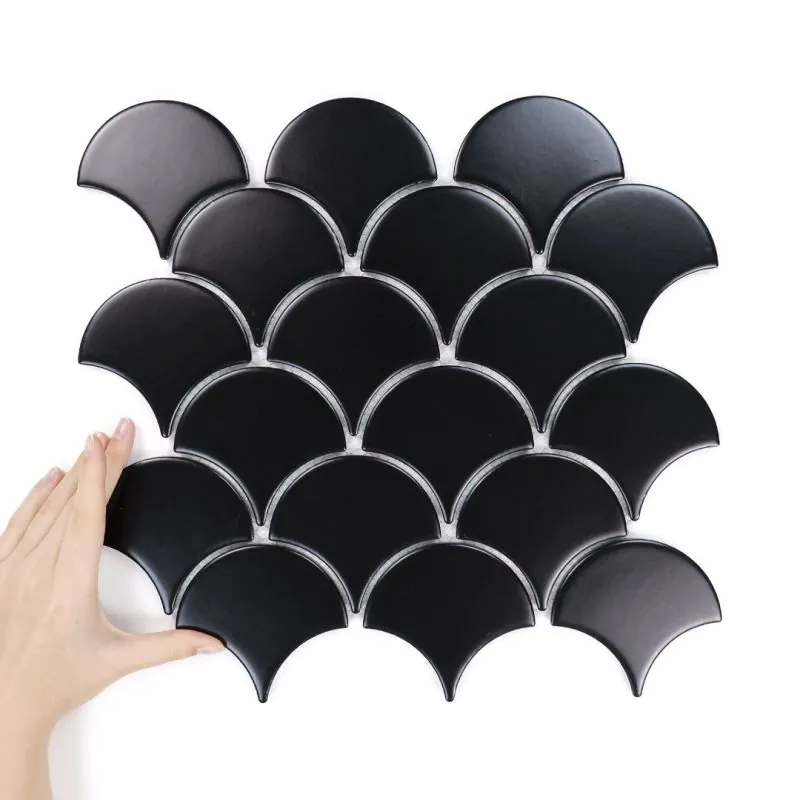 Fliese Flabellum Black Matt