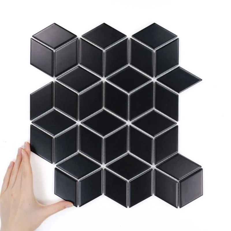Fliese Diamond Schwarz Matt