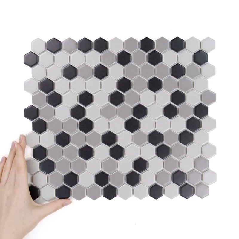 Fliese Hexagon Klein Grey Mix Matt