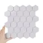 Fliese Hexagon Groß Hellgrau Glänzend