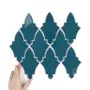 Fliese Arabesque Shield Ocean Granate Glänzend