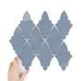 Fliese Arabesque Shield Teal Blue Glänzend