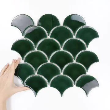 Fliese Flabellum Groß Emerald Glänzend