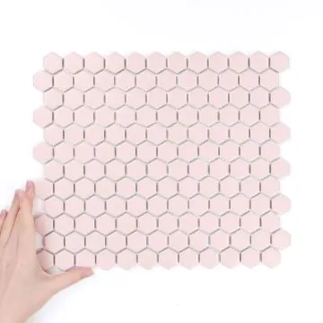 Fliese Hexagon Klein Pink Matt