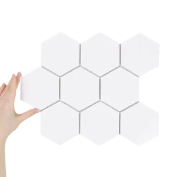 Fliese Hexagon XL Weiß Glänzend