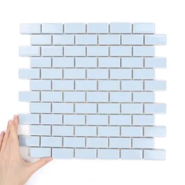 Fliese Mini Ziegel Blau Glänzend