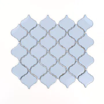 Fliese Arabesque Mittelgroß Baby Blue Glänzend