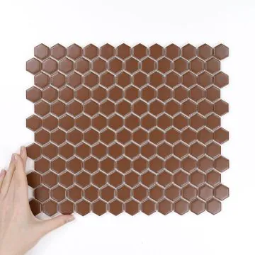 Fliese Hexagon Klein Braun Matt